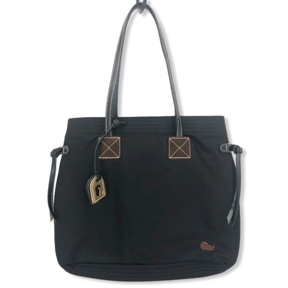 DOONEY & BOURKE Black Vinyl Bag w/Pink Lining NWT